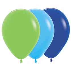 green and blue latex balloon mix