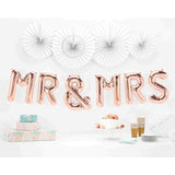 MR & MRS balloon banner kit DIY in rose gold