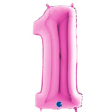 40 Inch Hot Fuchsia Pink Number Balloons