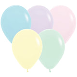 11 INCH Matte Pastel Latex Balloons in green yellow pink lilac and blue