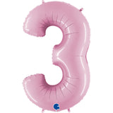 26 INCH | Pastel Pink Number Balloons