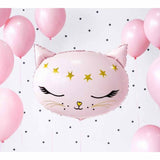 Pink Cat Balloon Lifestyle Photo with Pink Balloons 48 cm or 19 inch