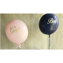 Matte Navy Blue Boy + Pink Girl Giant Balloons - 36 IN Latex