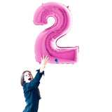 2 Fuchsia Pink Number Balloons Giant 40 IN