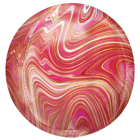 Red Gold Marblez Marble Swirl Orbz Sphere Balloon