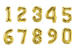 Gold Number Balloons l LaRGE  34 IN (32cm)