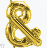 Gold Ampersand Balloons l  large 34IN (32cm)