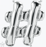 Silver Hashtag Balloons l Small 14IN (32cm)