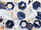 Paper Party Hats Set 6 | Toasty | Navy + White + Gold