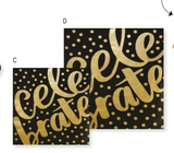 Celebrate Paper Party Cups l Black + Gold Dots