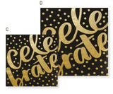 Celebrate Paper Party Cups l Black + Gold Dots