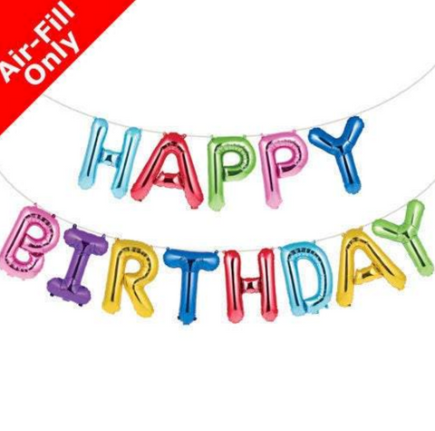 Rainbow HAPPY BIRTHDAY Letter Balloon Banner