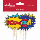 Super hero birthday party cupcake picks