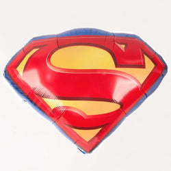 Superman emblem foil balloons in blue, red and goldenrod