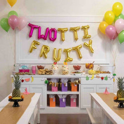 TWOTTI FRUITY Birthday Balloons in gold and pink