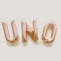 UNO Letter Balloons | Silver | Gold | Rose Gold | Pink | Blue