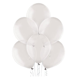 crystal clear warm grey (gray) latex balloons