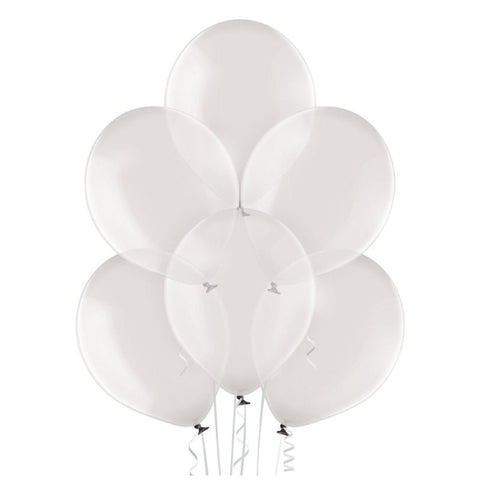 crystal clear warm grey (gray) latex balloons