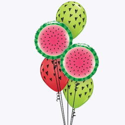 Watermelon Balloon Bouquet Set of 5 with latex and foil mix