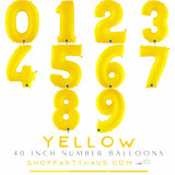 Number Balloons | Flouro Yellow | 40 INCH