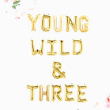 YOUNG WILD AND THREE Letter Balloon Banner kite