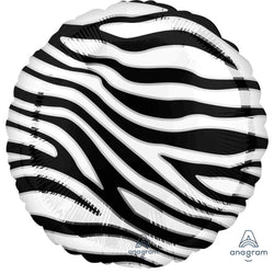 Zebra Animal Print Balloons ROund 18 INCH