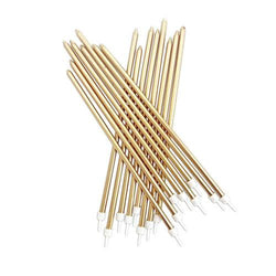 Gold Metallic Long Birthday Party Candles 7 IN