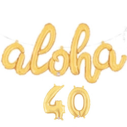 aloha 40 balloons in gold