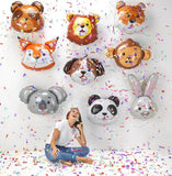 Animal Head Foil Balloons Animal by Grabo Fox Bear Dog Monkey Lion Tiger Bunny Koala Panda