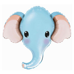 Blue and blush pink elephant head balloon