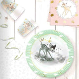 Bambi party supplies: paper cups, plates and napkins