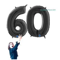 40 inch black number 60 balloons partyhaus