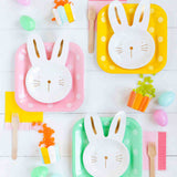 Bunny Shaped Paper Party Plates | Package 8