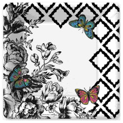 Colorful butterfly toile paper party plates