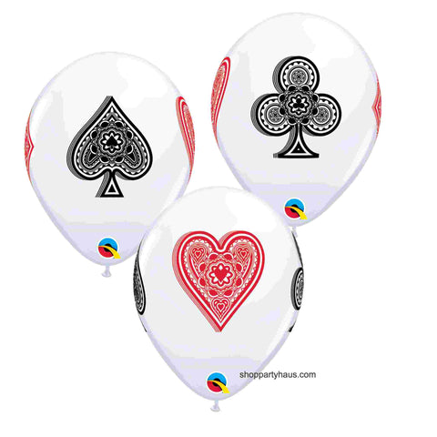 Casino Card Latex Balloons | 11 INCH | Package 50