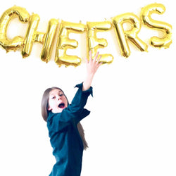 CHEERS Letters Balloons | Silver | Gold | Blue | Pink | Rose Gold