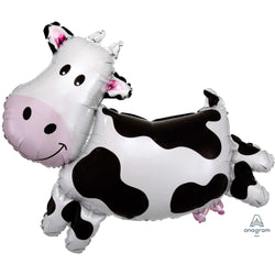 Black & White Cow Balloons with a pink nose - 30 IN