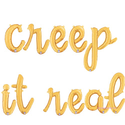 Creep It Real Balloon Letter Banner in script font