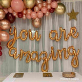 Custom Gold Script Letter Balloons | Say What You Want