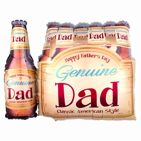 6 pack beer balloon "Happy Father's Day Genuine Dad