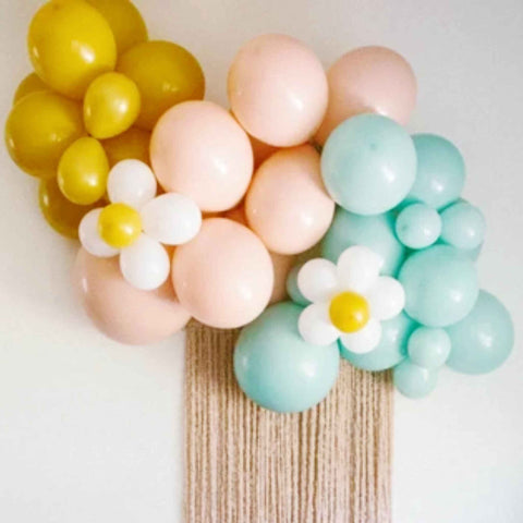 Daisy Latex Balloon Garland Kit | Mustard | Pink | Blue