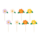 Daisy Flower Party Picks or Toppers | Set 8