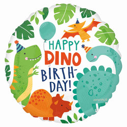 Dinosaur Balloon Round 18 Inch Happy Dino Birthday