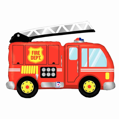 red fire engine balloon