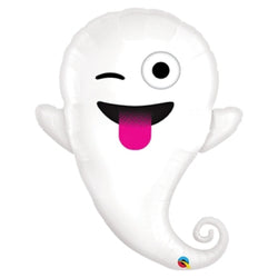 Halloween emoji ghost wink with tongue out