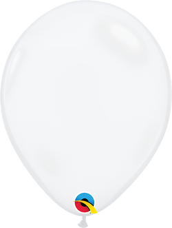 Clear Diamond 9 IN (23cm) Round Latex Balloons Package 10 Qualatex Super clear