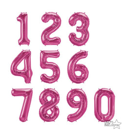 Pink Number Balloons l Small 13.5IN (32cm)