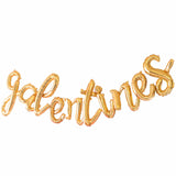 galentine's day balloon banner in gold script balloons