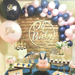 Gender Reveal Balloon Garland Kit - Navy Blue + Chalk Pink