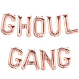 Ghoul gang letter balloon banner in rose gold